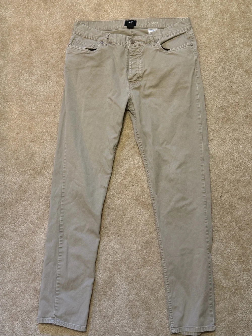 H&M Slim Fit Men's Jeans in Beige